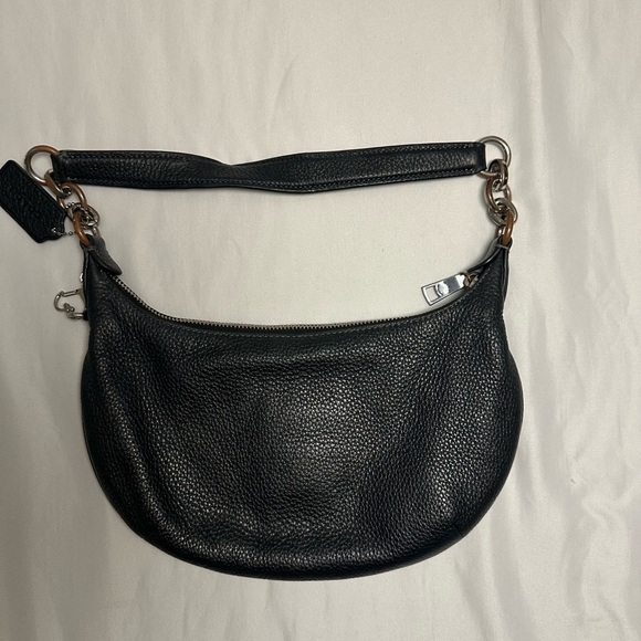 Coach Pebbled Black Leather Shoulder Bag - Picture 2 of 5